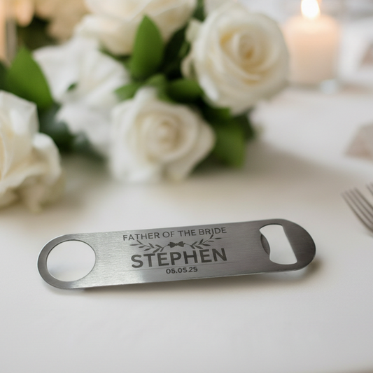 personalised bar blade for wedding gift