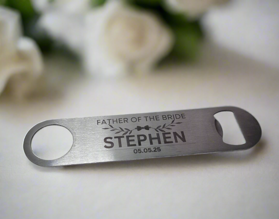 personalised bar blade for wedding gift 