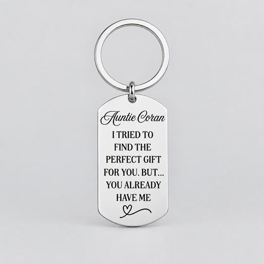 Personalised Keyring for Her | Mum Auntie Nan | Laser Engraved First Glass Designs