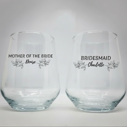 Bridal Party Personalised Wedding Couples Champagne Toasting Glassware - Bride, Bridesmaid, Maid Of Honour, Mother Of The Bride, Custom Classy Wedding Favour Glassware Gift