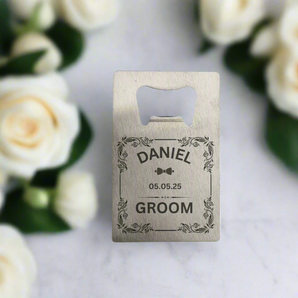 groomsmen personalised bottle opener, groomsmen usher best man father of the bride bespoke gifts
