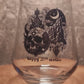 Gothic Sun & Moon Skull Glass, Featuring Bats & Eagles, Personalised Birthday Gift Idea For Goth Lovers, Whiskey, Beer, Cider Glass