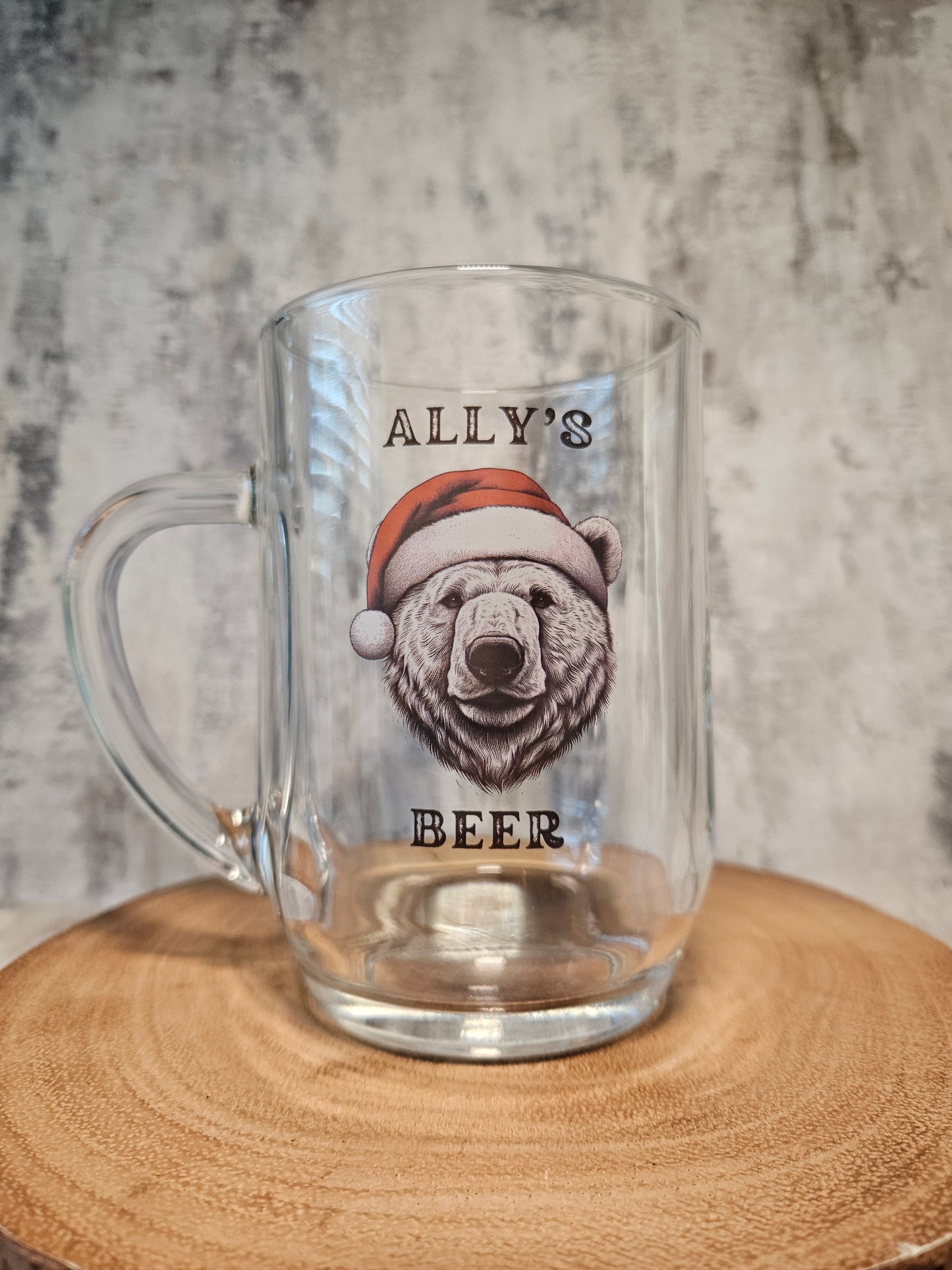 Personalised Festive Christmas Animal Pint Beer Glass