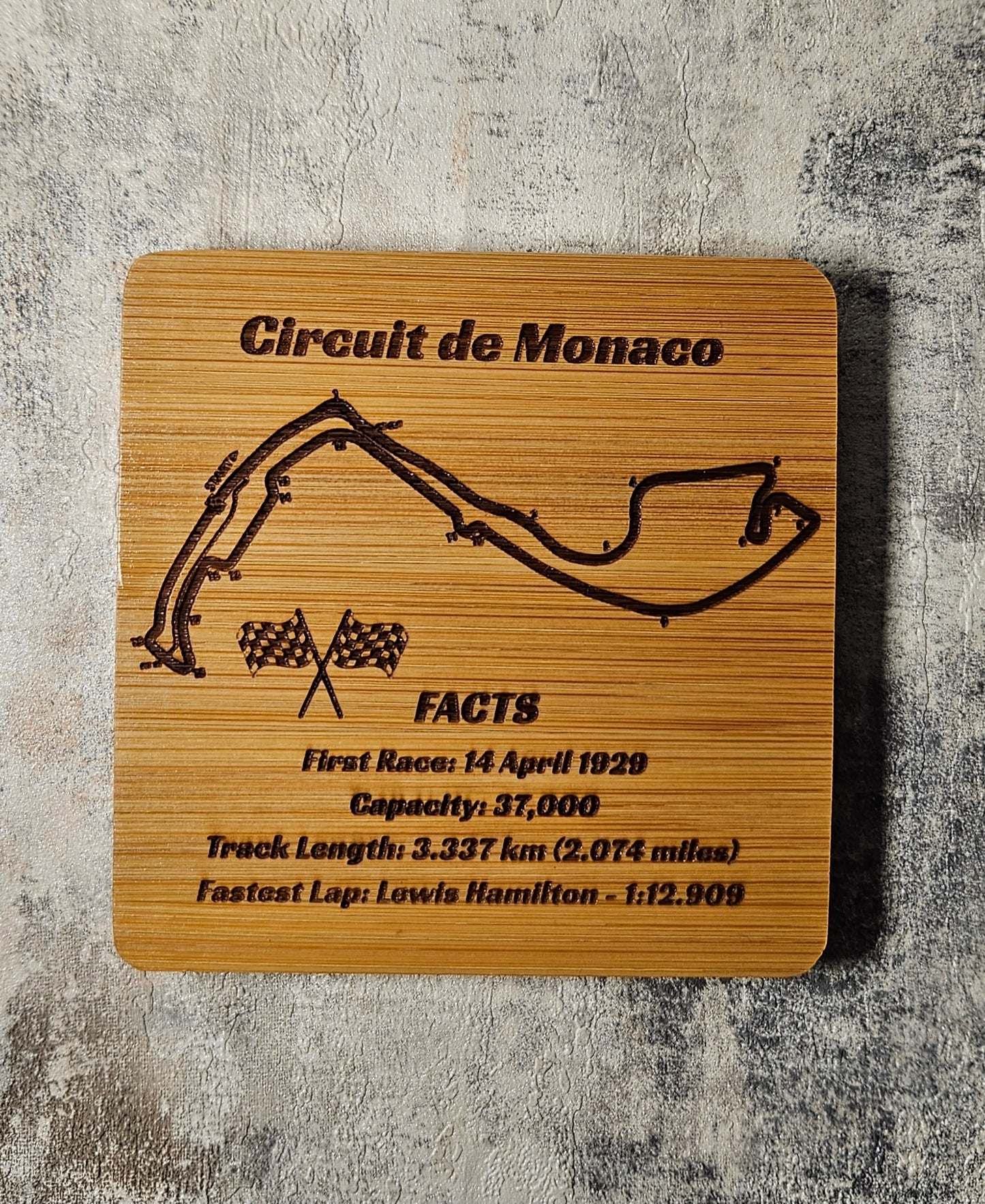 Personalised Race Track Beer Glass & Coaster Set – Custom Circuit Layout with Lap Records & Key Facts | Motorsport Gift for Him
