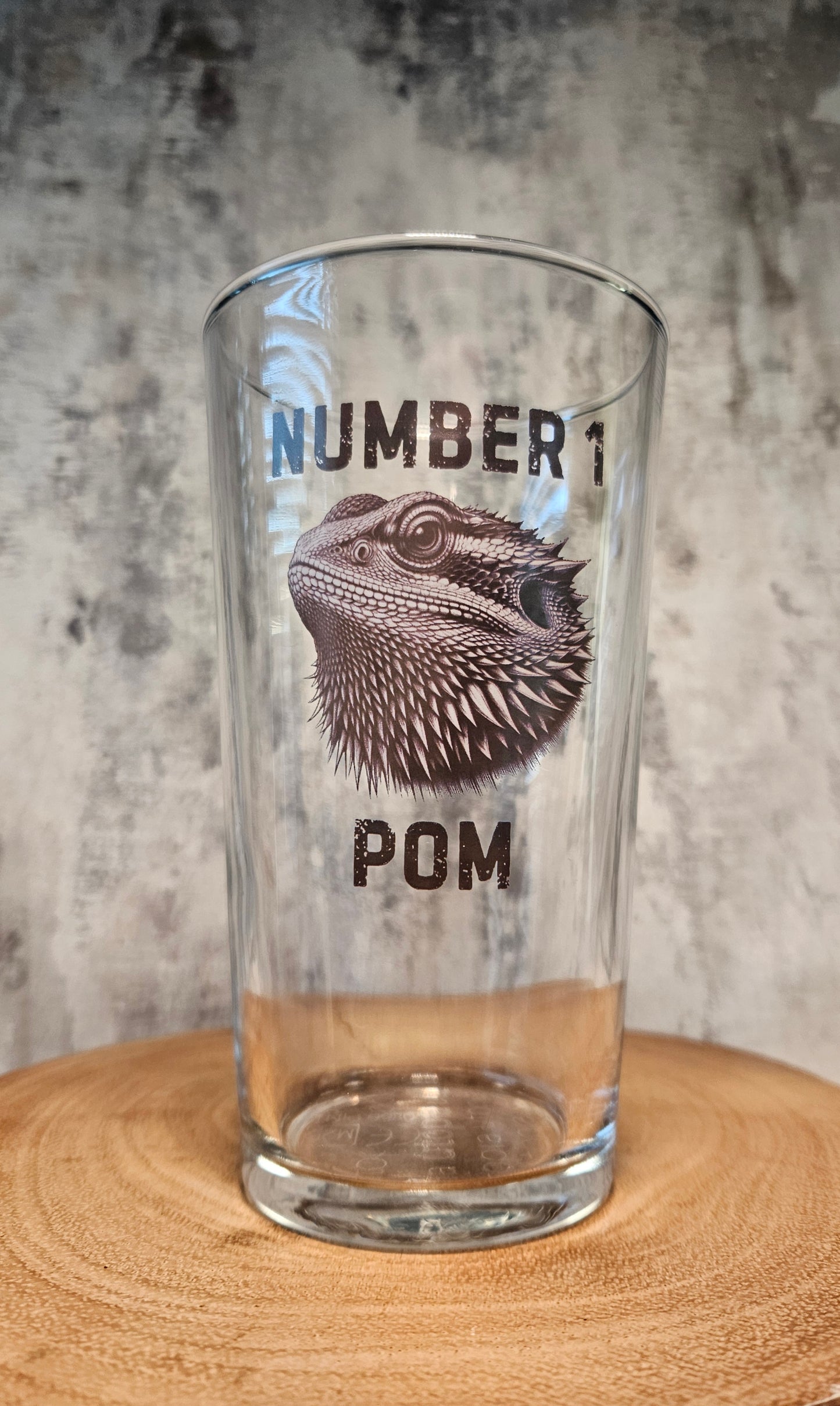 Personalised Animal Pint Beer Glass - Choose Your Animal, Personalise With Text, Tiger, Lion, Giraffe, Gecko, Bearded Dragon, Panda, Elephant, Zebra, Chimpanzee