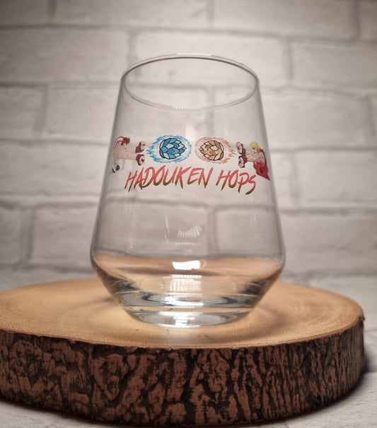 Street Fighter Retro Gift Idea 'Hadouken Hops' Custom Beer Glass