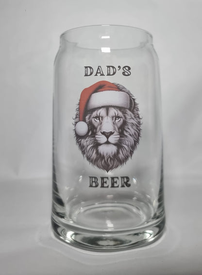 Personalised Festive Christmas Animal Pint Beer Glass