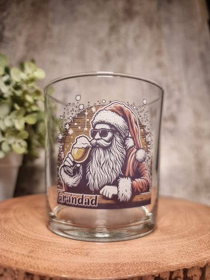 Personalised Hipster Santa Xmas Festive Beer Tankard Glass Gift Idea for Dad, Brother, Boyfriend etc