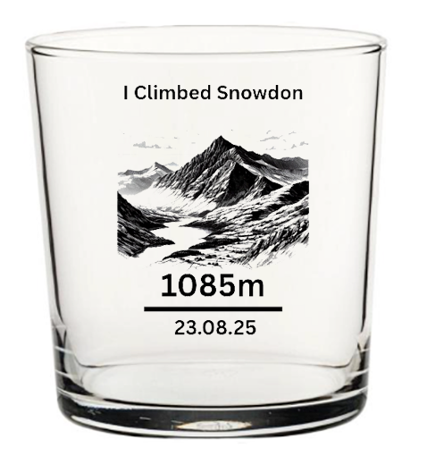 Personalised ‘I Climbed Snowdon’ Glass – Add Name & Date