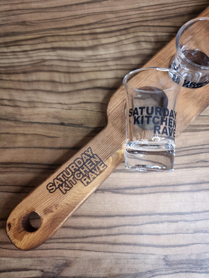 6 x Personalised Shot glasses with Paddle -Great Custom Gift Idea