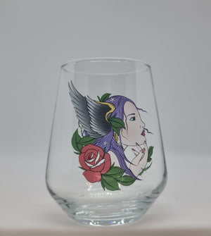 Allegra Glass with Gypsy Girl Print - Premium Quality Glassware for Elegant Occasions First Glass Designs