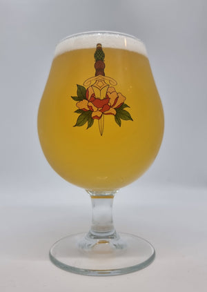 Dagger and Rose Traditional Tattoo Inspired Beer Glassware - Gift Idea for Beer Drinkers First Glass Designs