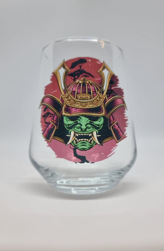 Japanese Samurai Shogun Warrior Mask Allegra Glass