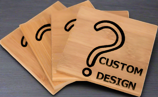 Personalised bamboo coaster with custom uploaded image engraving