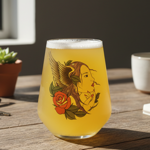 Allegra Glass with Gypsy Girl Print - Premium Quality Glassware for Elegant Occasions First Glass Designs
