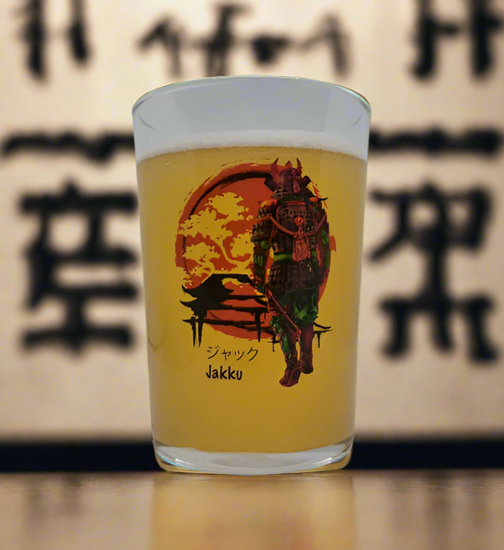 Personalised Japanese Samurai Shogun Warrior Tubo Beer Glass with Custom name