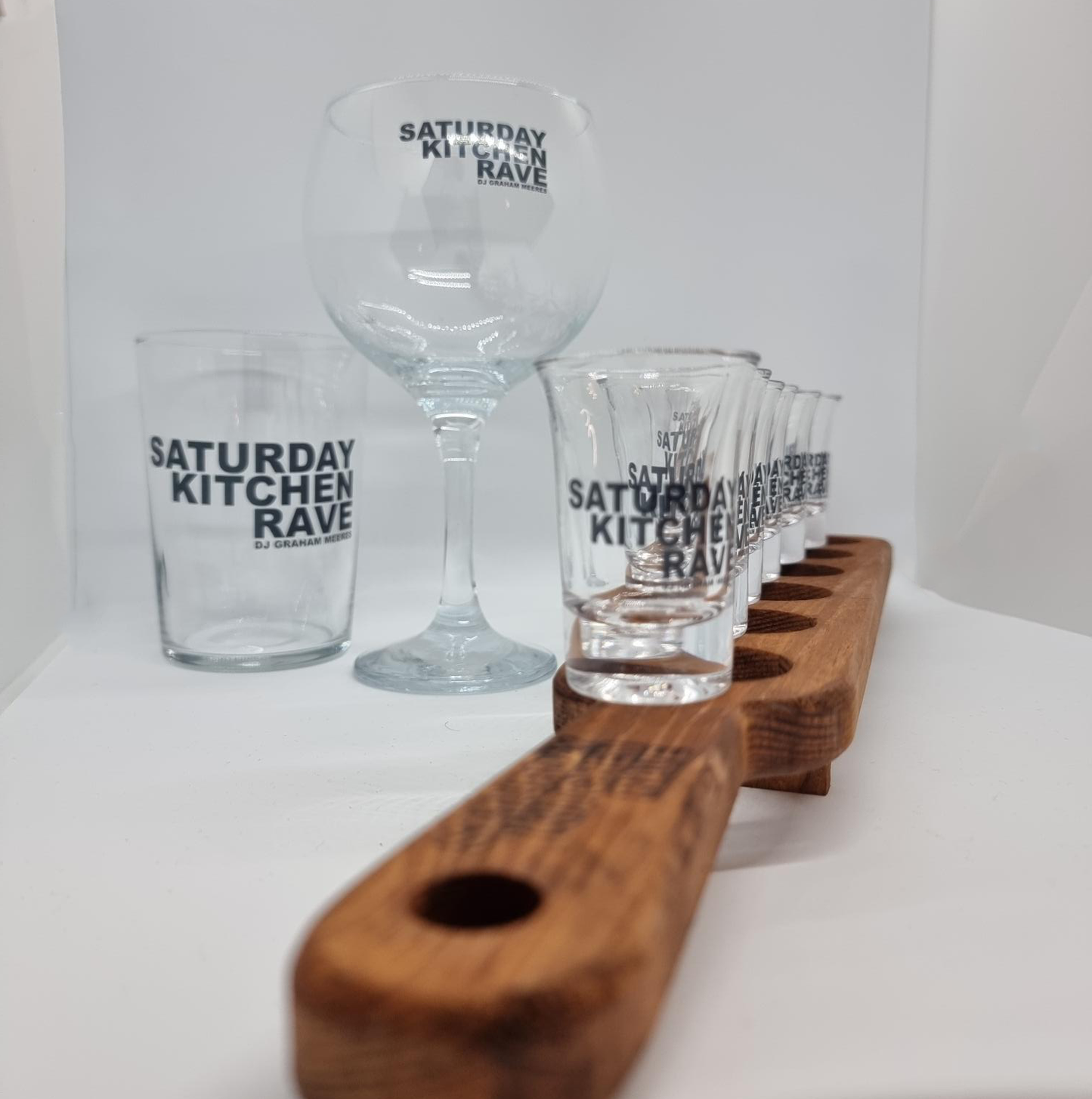 6 x Personalised Shot glasses with Paddle -Great Custom Gift Idea